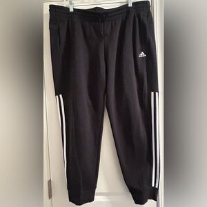 Adidas Women's Black Joggers with White Accents